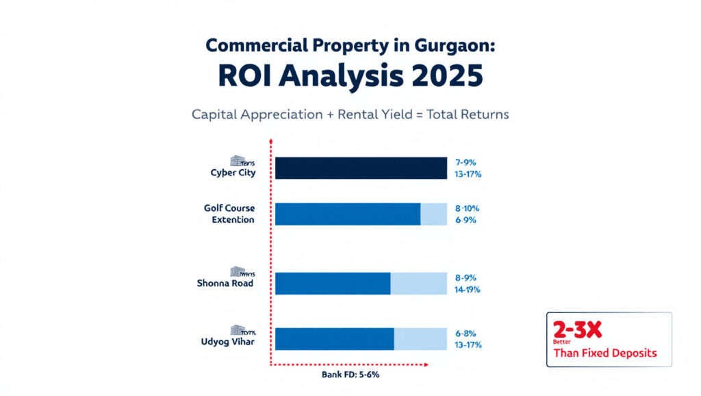 Property in Gurgaon 2026 complete investment guide header image: modern apartment skyline, price trends graph, RERA verified projects, ₹16,186/sq ft